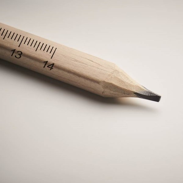 Obrázky: Prírodná tesárska ceruzka s pravítkom 14 cm, Obrázok 5