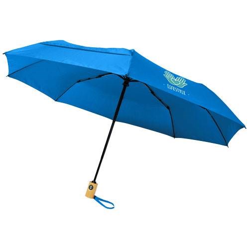 Obrázky: Automatický skladací dáždnik, rec. PET, modrý, Obrázok 6