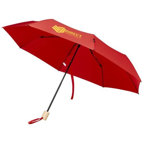 Obrázky: Skladací rPET vetru odolný dáždnik, červený, Obrázok 7