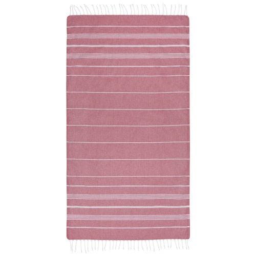 Obrázky: Červený bavlnený uterák hammam 100 x 180 cm, Obrázok 3
