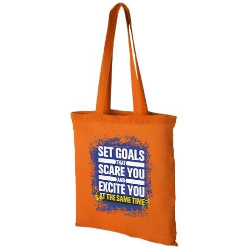 Obrázky: Oranžová nákupná taška, hrubá bavlna, 180g/m2, Obrázok 4