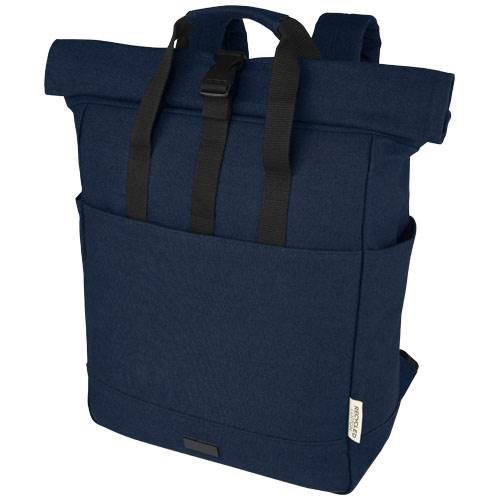 Obrázky: Modrý ruksak na notebook z recyk. plátna GRS, 15 l