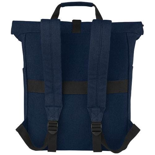 Obrázky: Modrý ruksak na notebook z recyk. plátna GRS, 15 l, Obrázok 2