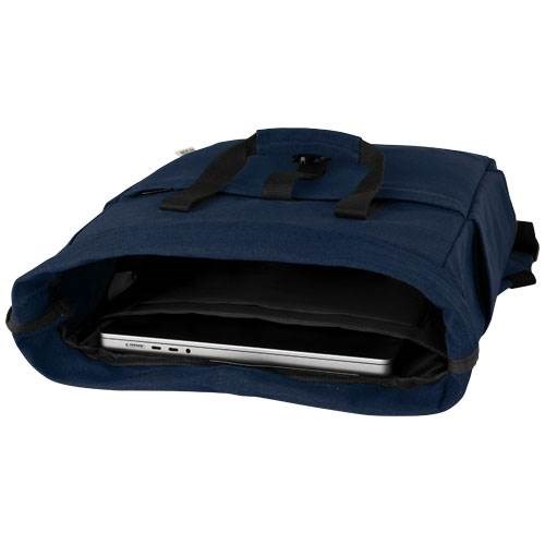 Obrázky: Modrý ruksak na notebook z recyk. plátna GRS, 15 l, Obrázok 5