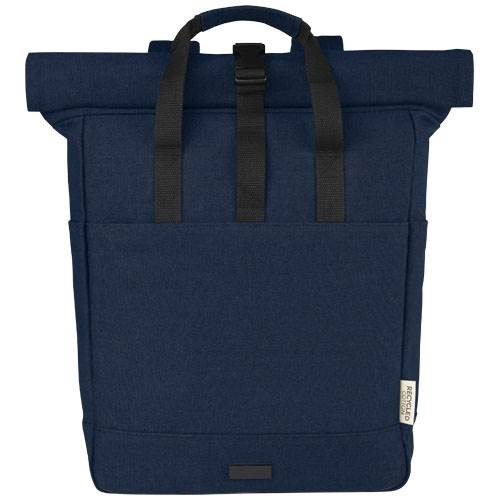 Obrázky: Modrý ruksak na notebook z recyk. plátna GRS, 15 l, Obrázok 8