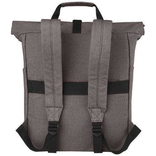 Obrázky: Šedý ruksak na notebook z recyk. plátna GRS, 15 l, Obrázok 2