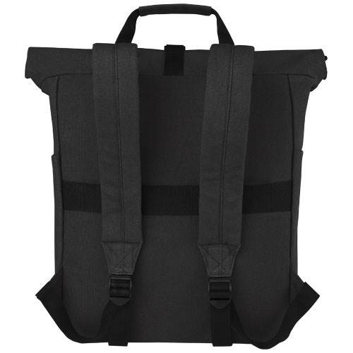 Obrázky: Čierny ruksak na notebook z recyk.plátna GRS, 15 l, Obrázok 2