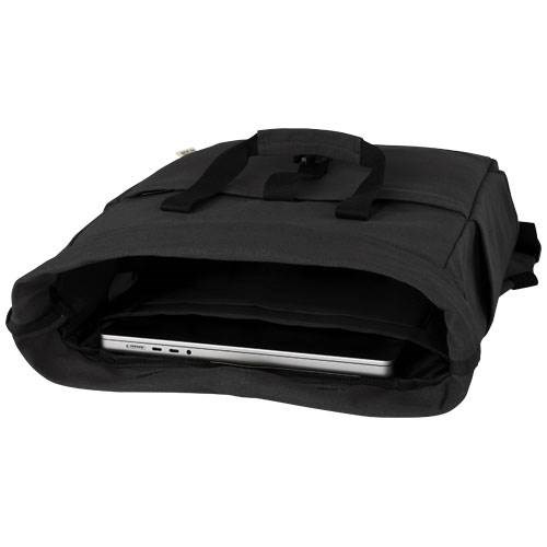 Obrázky: Čierny ruksak na notebook z recyk.plátna GRS, 15 l, Obrázok 5