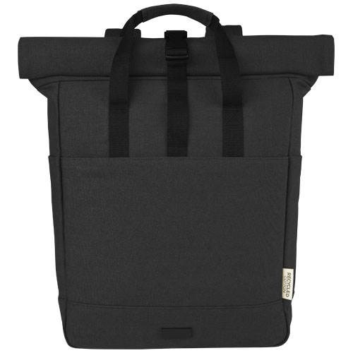 Obrázky: Čierny ruksak na notebook z recyk.plátna GRS, 15 l, Obrázok 8