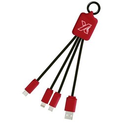 Obrázky: Červený presvetlený kábel SCX , 4 konektory