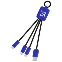 Obrázky: Modrý presvetlený kábel SCX , 4 konektory