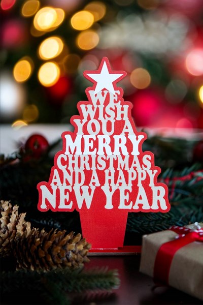 Obrázky: Vianočná  dekorácia na stôl  - stromček červený, Obrázok 4