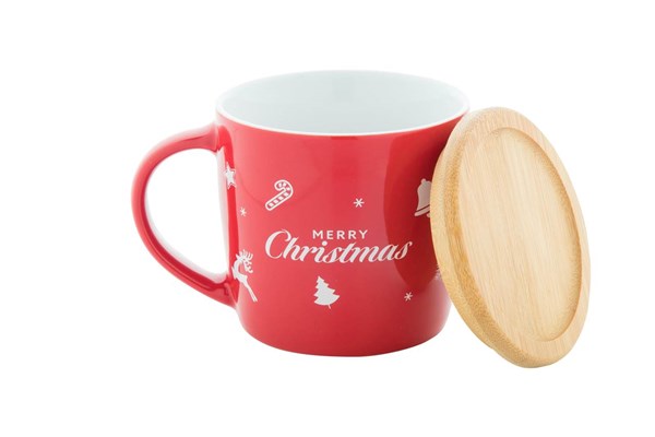 Obrázky: Vianočný hrnček 370 ml s bambusovým viečkom/táckou, Obrázok 4