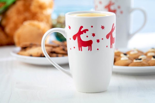 Obrázky: Vianočná  porcelánový hrnček 400ml, sob, Obrázok 2