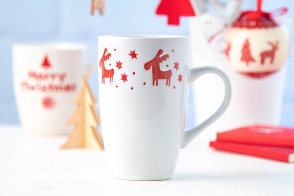 Obrázky: Vianočná  porcelánový hrnček 400ml, sob, Obrázok 3