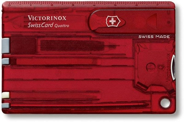 Obrázky: VICTORINOX Swisscard QUATTRO,transparentná červená