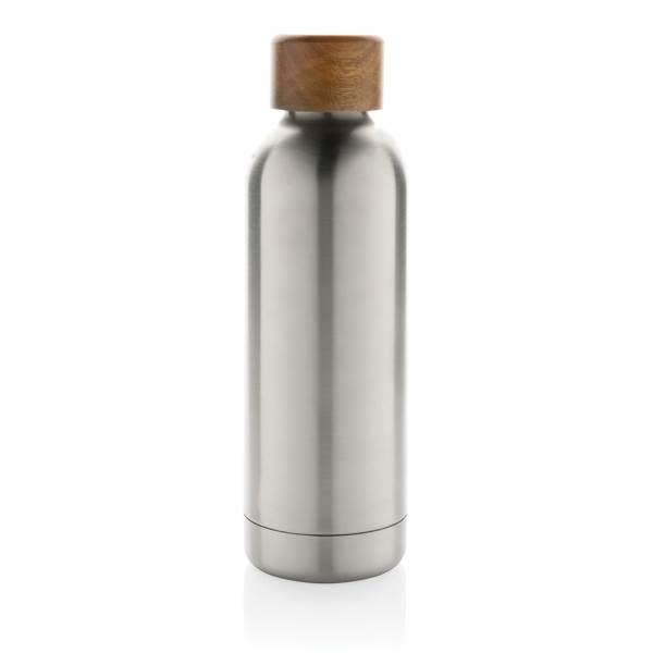 Obrázky: Strieborná termofľaša Wood 0,5 l ,nerez oceľ, Obrázok 2