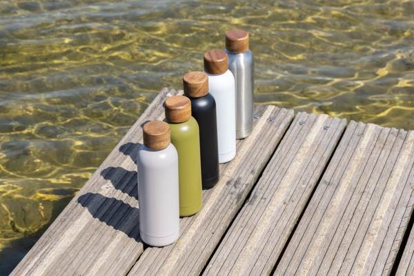 Obrázky: Strieborná termofľaša Wood 0,5 l ,nerez oceľ, Obrázok 7