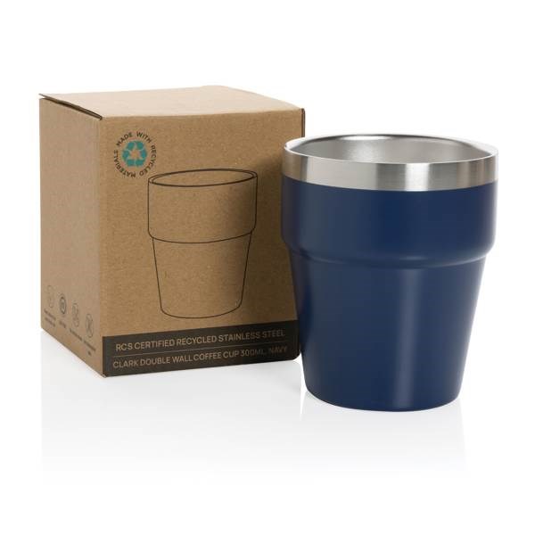 Obrázky: Modrý nerezový hrnček,dvojitá stena, Clark 300ml, Obrázok 6