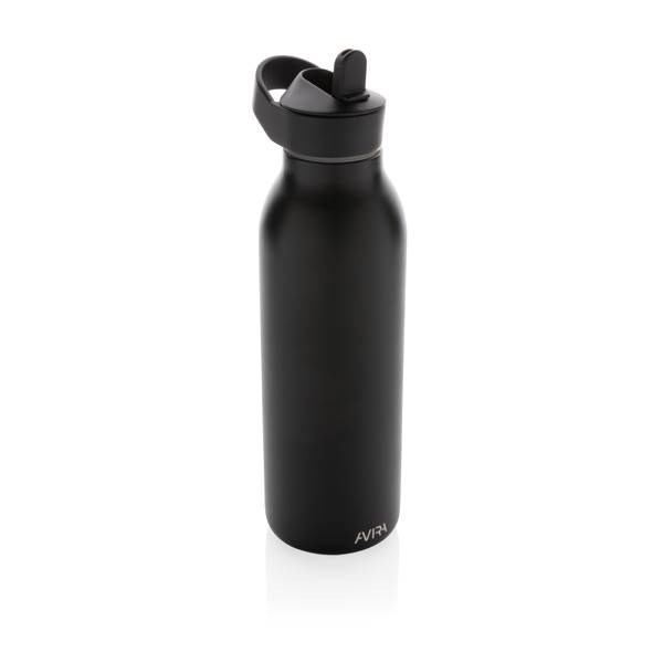 Obrázky: Flip-top fľaša Avira Ara 500ml z rec.ocele,čierna, Obrázok 1