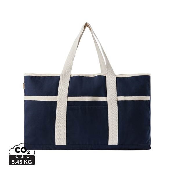 Obrázky: Modro/biela plážová taška VINGA, recykl. canvas, Obrázok 3