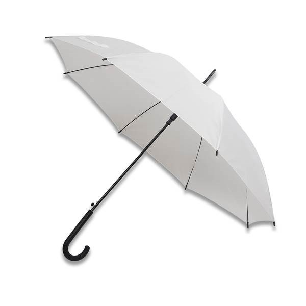 Obrázky: Biely automatický dáždnik so zahnutou rukoväťou