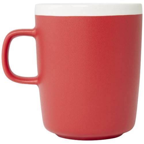 Obrázky: Červený keramický hrnček 310ml s bielym okrajom, Obrázok 6