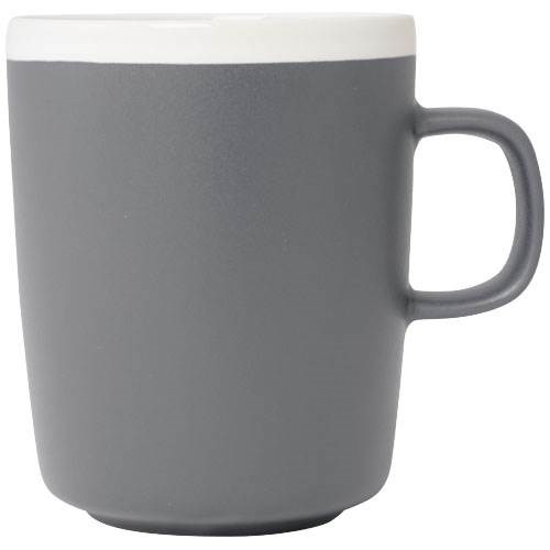 Obrázky: Šedý keramický hrnček 310ml s bielym okrajom, Obrázok 5
