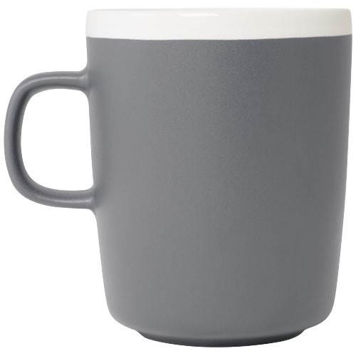 Obrázky: Šedý keramický hrnček 310ml s bielym okrajom, Obrázok 6