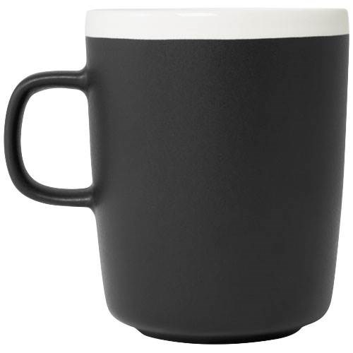 Obrázky: Čierny keramický hrnček 310ml s bielym okrajom, Obrázok 6