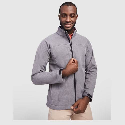 Obrázky: Šedá unisex softshellová bunda Rudolph XL, Obrázok 4