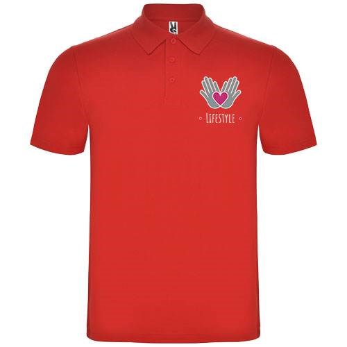 Obrázky: Červená unisex polokošeľa Austral L, Obrázok 3