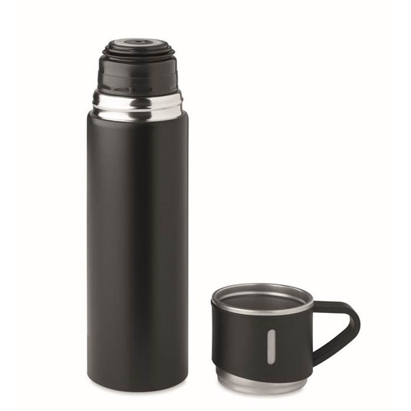 Obrázky: Čierna nerezová termoska 420ml s hrnčekom 150ml, Obrázok 2