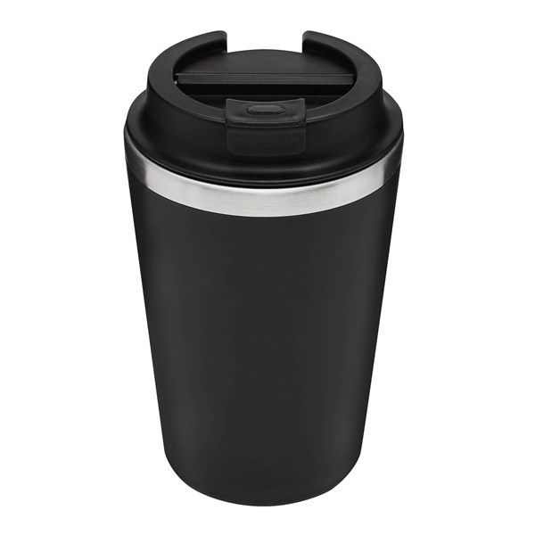 Obrázky: Dvojstenný  termohrnček 350ml nerez/plast čierny