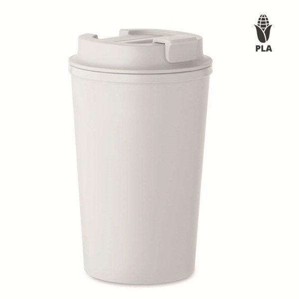Obrázky: Biely kelímok zo 100% PLA kukurice, 350ml