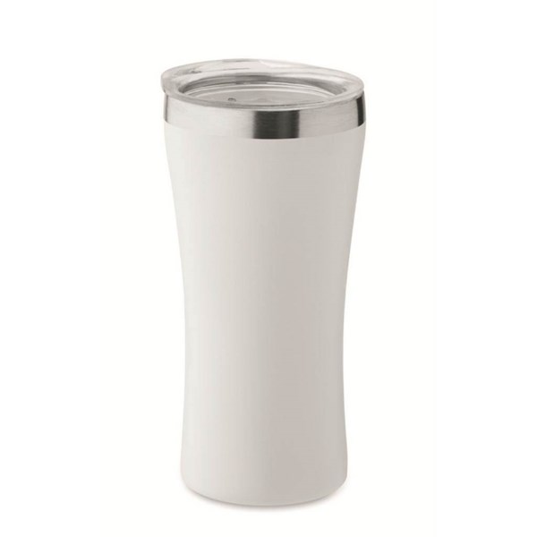 Obrázky: Malý termohrnček z rec. nerezu 160 ml, biely