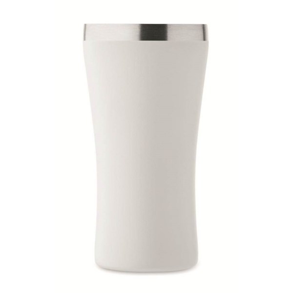 Obrázky: Malý termohrnček z rec. nerezu 160 ml, biely, Obrázok 6