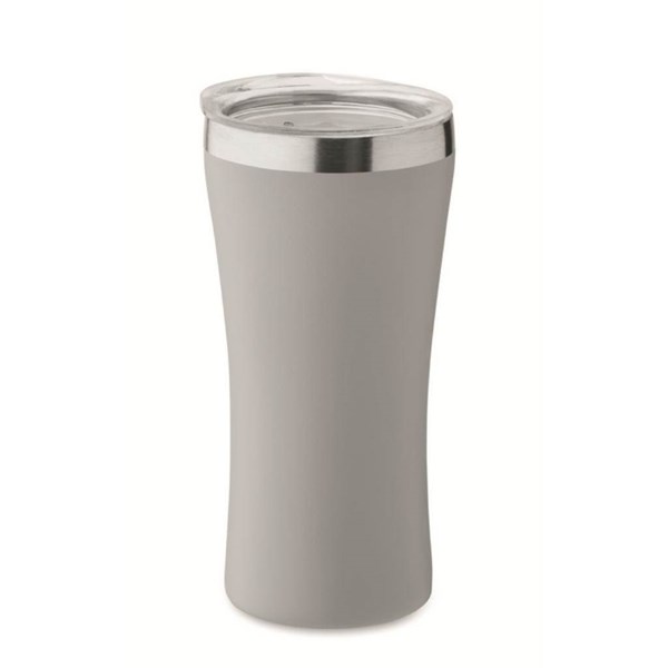 Obrázky: Malý termohrnček z rec. nerezu 160 ml, šedý