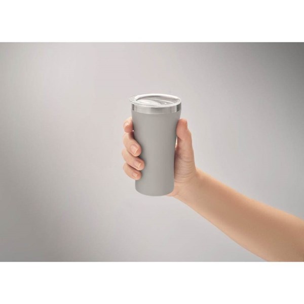Obrázky: Malý termohrnček z rec. nerezu 160 ml, šedý, Obrázok 5