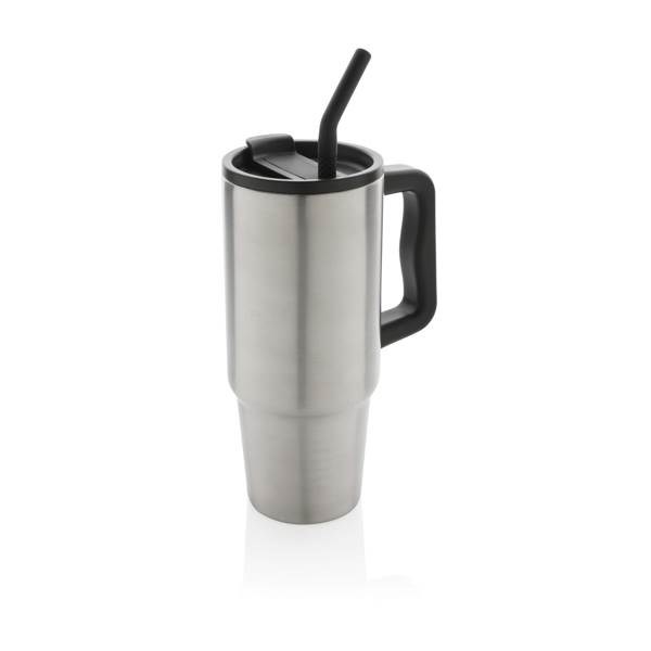 Obrázky: Strieborný termohrnček 900 ml, recykl. nerez oceľ
