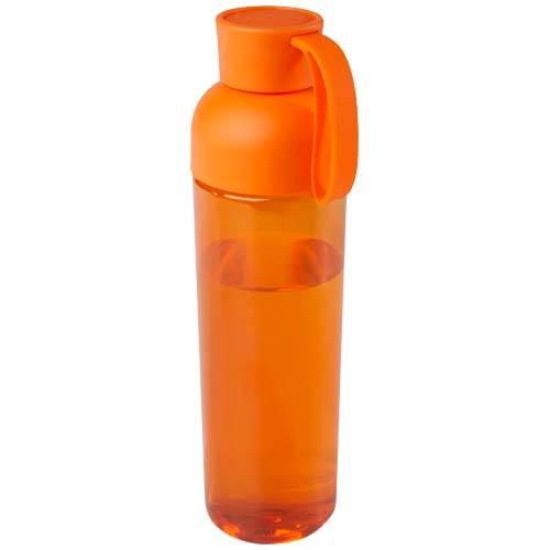 Obrázky: Oranžová 600ml RPET fľaša na vodu. silik. pútko