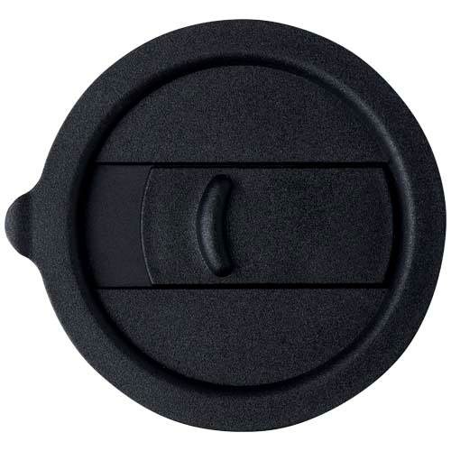 Obrázky: Keramický hrnček 330ml, silik obal, viečko, čierna, Obrázok 3