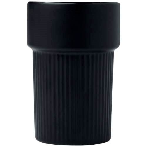 Obrázky: Čierny 340ml keram. hrnček s bambusovým návlekom, Obrázok 4