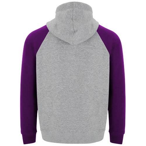 Obrázky: Unisex mikina Badet,kapucňa 280 šedá/ fialová 3XL, Obrázok 2