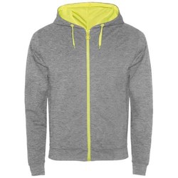Obrázky: Mikina Fuji 280 na zips ,kapucňa šedo/ žltá XL