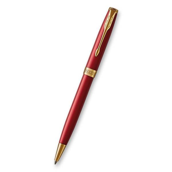 Obrázky: Gul.pero PARKER Sonnet Red GP+ kožené puzdro, Obrázok 2