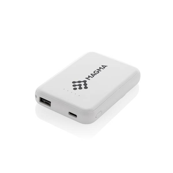 Obrázky: Bezdrôtová magnetická powerbanka 5000mAh 5W, biela, Obrázok 8