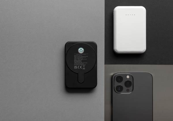 Obrázky: Bezdrôtová magnetická powerbanka 5000mAh 5W, biela, Obrázok 10