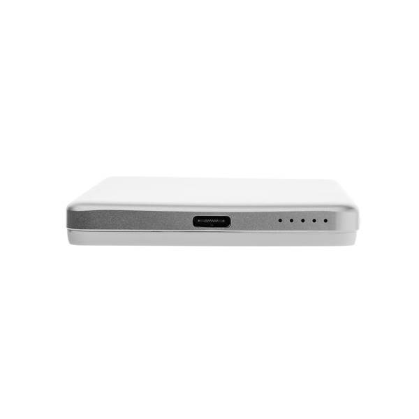 Obrázky: Bezdrôtová mag. powerbanka 5000mAh 5W, strieborná, Obrázok 4