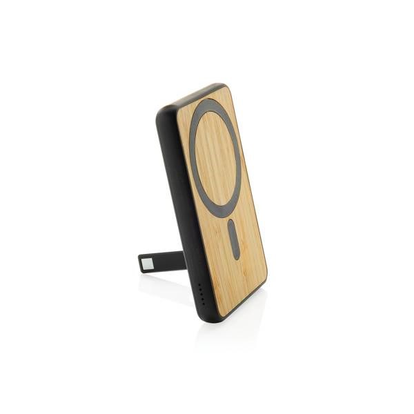 Obrázky: Bezdrôt. magn. powerbanka 5000mAh 5W bambus,čierna, Obrázok 3